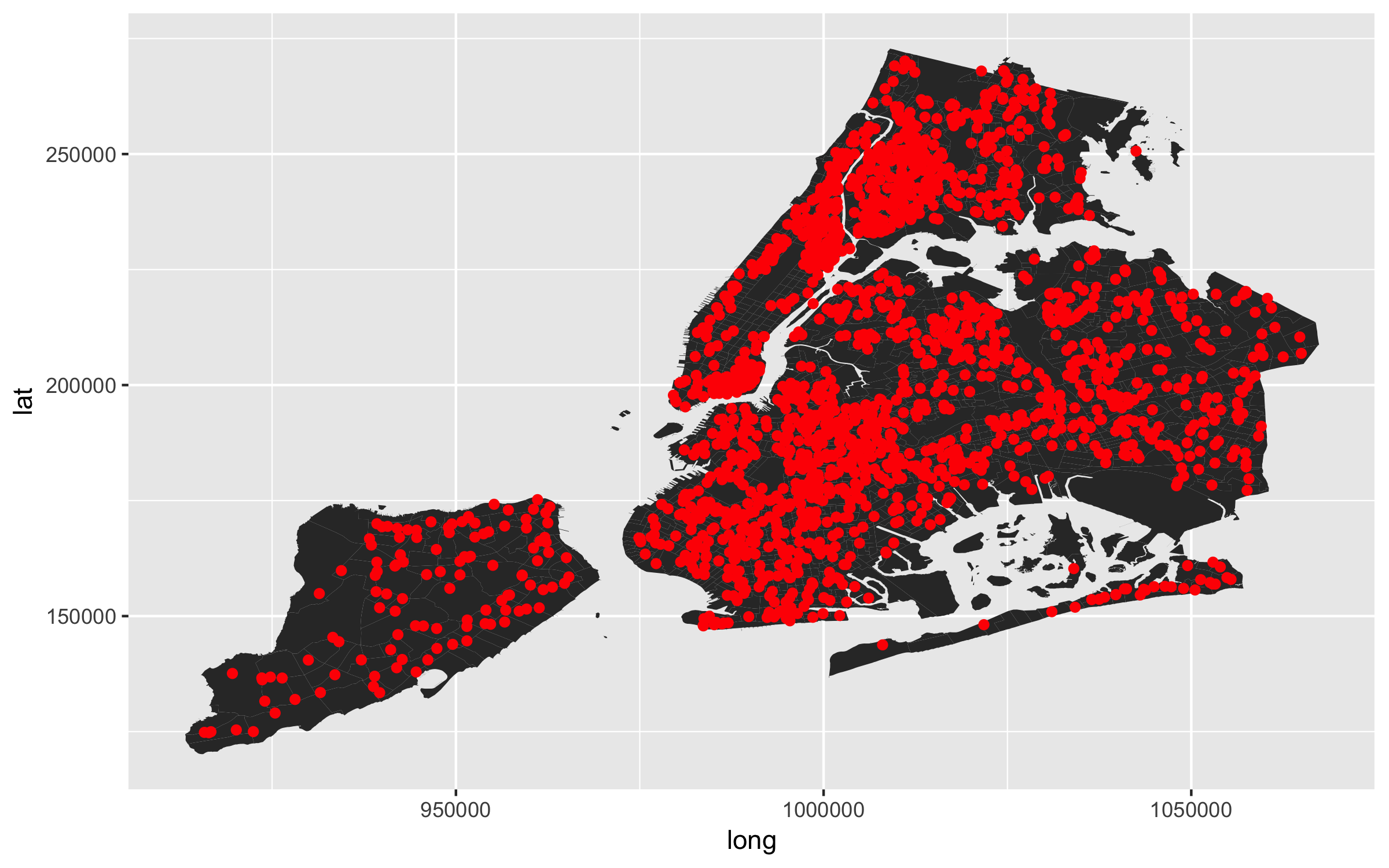 Plot of Pre-K locations.